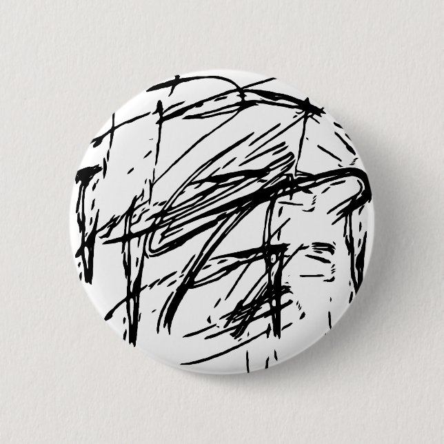 Badge Rond 5 Cm Abstrait noir et blanc (Devant)