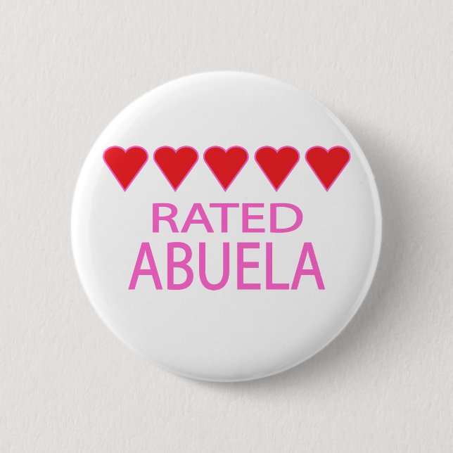 Badge Rond 5 Cm Abuela, cinq coeurs (Devant)
