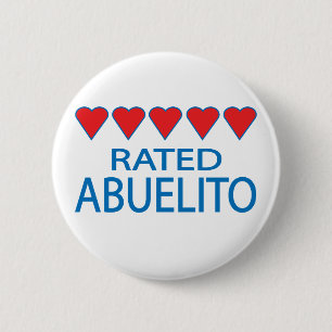 Badge Rond 5 Cm Abuelito, cinq coeurs