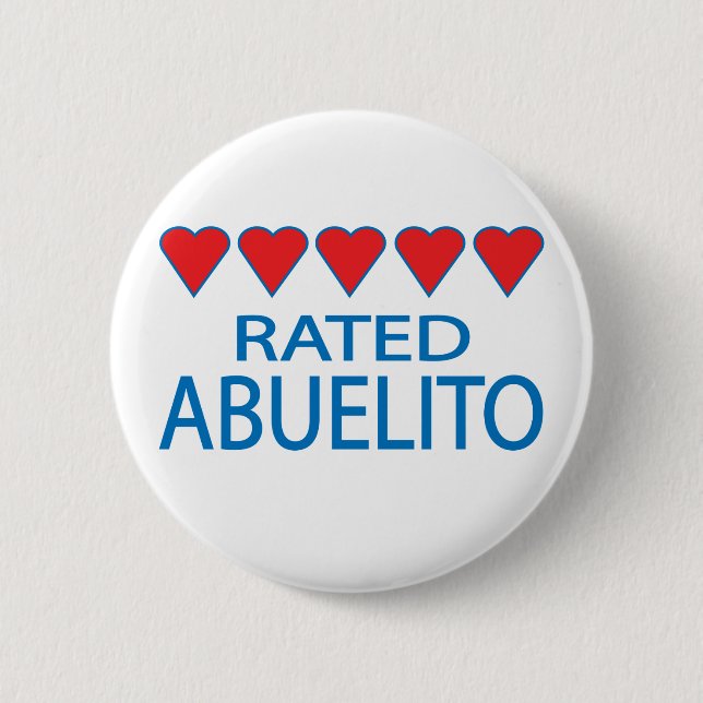 Badge Rond 5 Cm Abuelito, cinq coeurs (Devant)