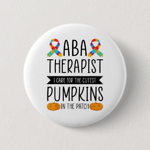 Badge Rond 5 Cm Aby Thérapiste Halloween Costume Citrouille Compor