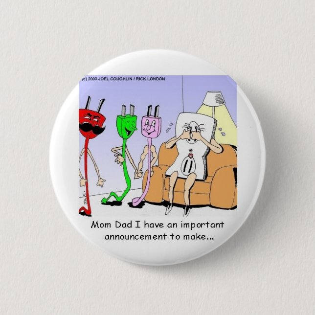 Badge Rond 5 Cm AC/DC câblage drôle relation gai/lesbienne cadeaux (Devant)