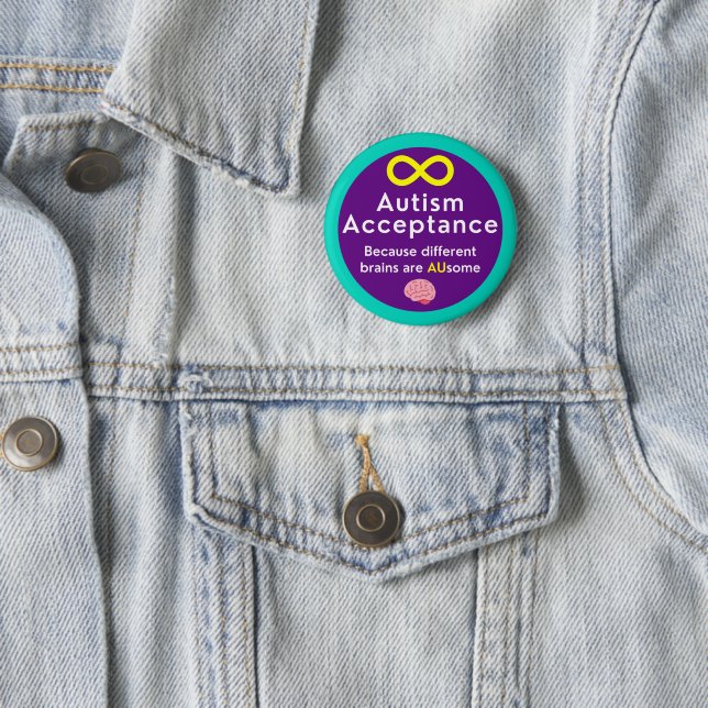 Badge Rond 5 Cm Acceptation de l'autisme (En situation)