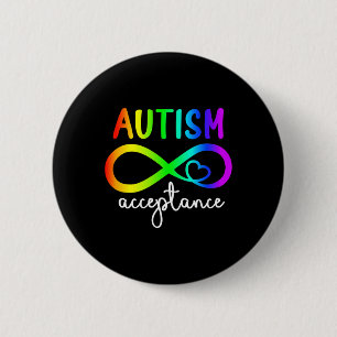 Badge Rond 5 Cm Acceptation Infinité Sensibilisation sur l'autisme