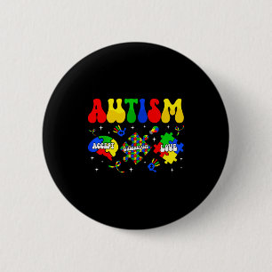 Badge Rond 5 Cm Accepter comprendre amour journée de sensibilisati