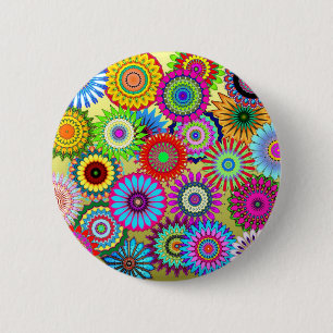 Badge Rond 5 Cm Accessoire d'impression de tendance psychadelique