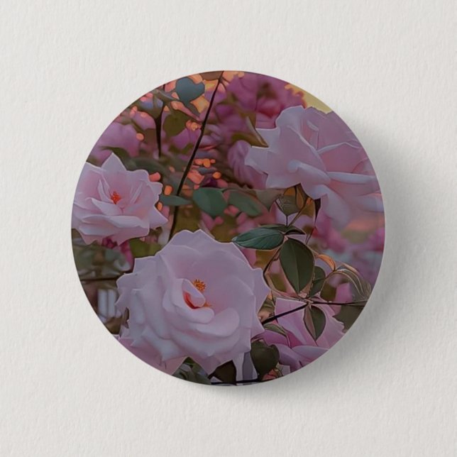 Badge Rond 5 Cm Accessoires de rose rose (Devant)