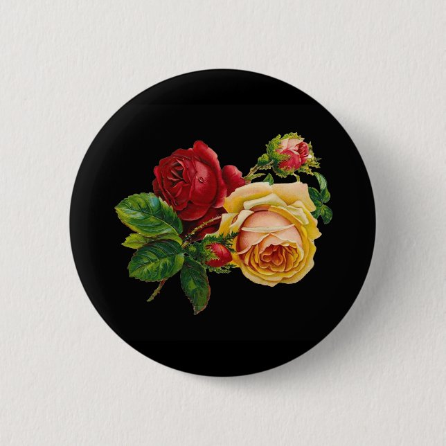 Badge Rond 5 Cm Accessoires d'impression rose - noir, rouge, art v (Devant)