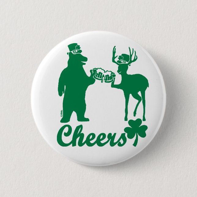 Badge Rond 5 Cm Acclamations heureuses de Jour de la Saint Patrick (Devant)