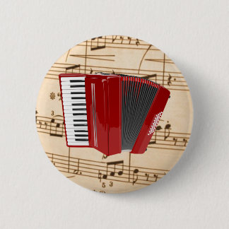 Badge Rond 5 Cm Accordion: Red Accordion