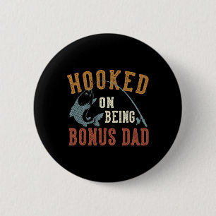 Badge Rond 5 Cm Accro à être un papa bonus Fête des pères pêche