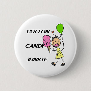 Badge Rond 5 Cm Accro au Barbe à Papa