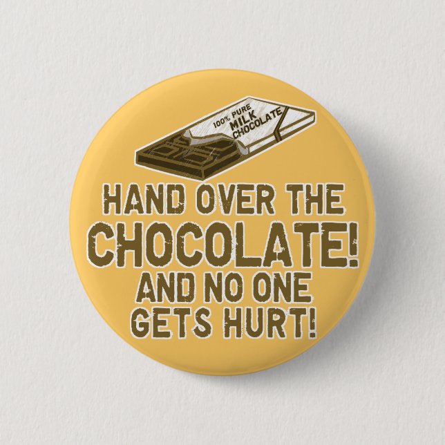 Badge Rond 5 Cm Accro du chocolat de chocolat (Devant)