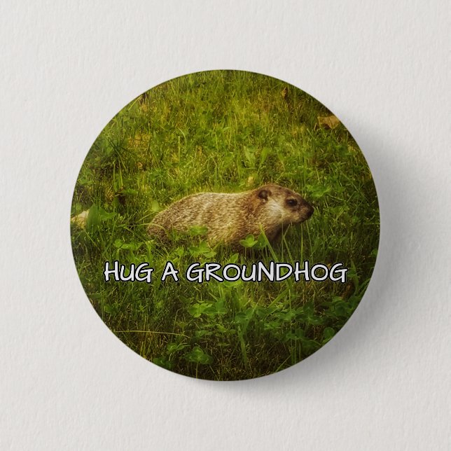 Badge Rond 5 Cm Accrocher un bouton de marmotte (Devant)