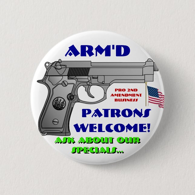 Badge Rond 5 Cm Accueil ARMÉ de patrons (Devant)