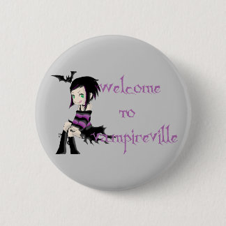 Badge Rond 5 Cm accueil au vampireville