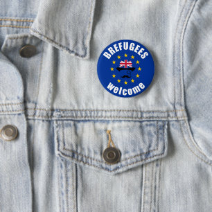 Badge Rond 5 Cm Accueil de Brexit Brefugees