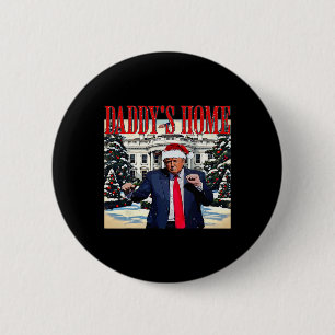 Badge Rond 5 Cm Accueil de papa Edition Noël Maison Blanche Trump