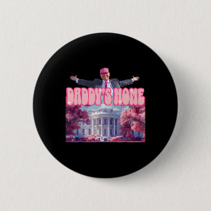 Badge Rond 5 Cm Accueil de papa Trump Pink Trump a gagné 2024 pren