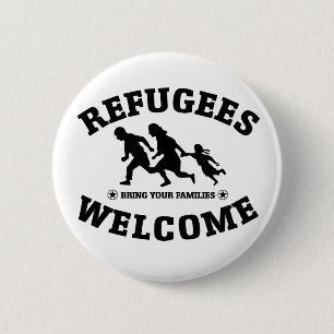 Badge Rond 5 Cm Accueil de réfugiés