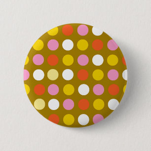 Badge Rond 5 Cm Accueil et entreprise, pois de couleur vive.