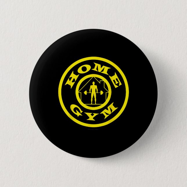 Badge Rond 5 Cm Accueil Gym Gold Bodybuilding Fitness d'haltérophi (Devant)