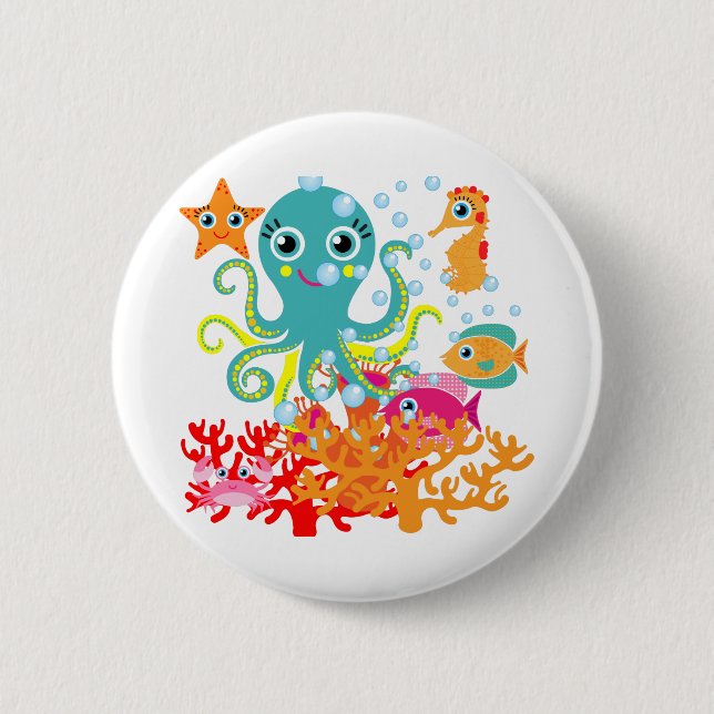 Badge Rond 5 Cm Accueil vers l'océan (Devant)