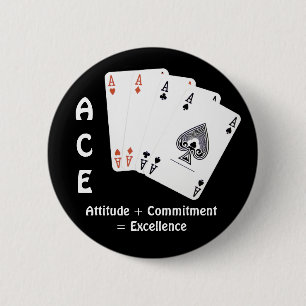 Badge Rond 5 Cm ACE Attitude + Engagement = Excellence