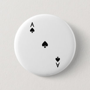 Badge Rond 5 Cm Ace De Pique Costume Royal Flush Halloween Jouer