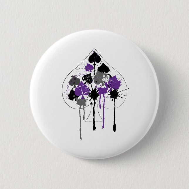 Badge Rond 5 Cm Ace des pique Aromantic AsexuPride (Devant)