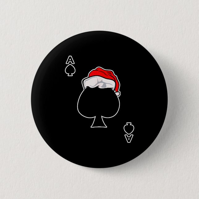 Badge Rond 5 Cm Ace Of Spades Christmas Gift Playing &amp; Deck Of (Devant)