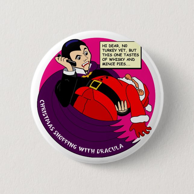 Badge Rond 5 Cm Achats de Noël de Dracula (Devant)