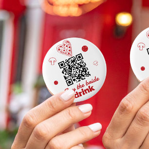 Badge Rond 5 Cm Acheter la Mariée boire un verre Pizza Bachelorett