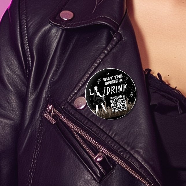 Badge Rond 5 Cm Acheter la Mariée un verre Dernier Tour Punk Bache (Créateur téléchargé)