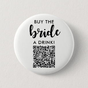 Badge Rond 5 Cm Acheter un verre à la mariée Code QR Shower de mar