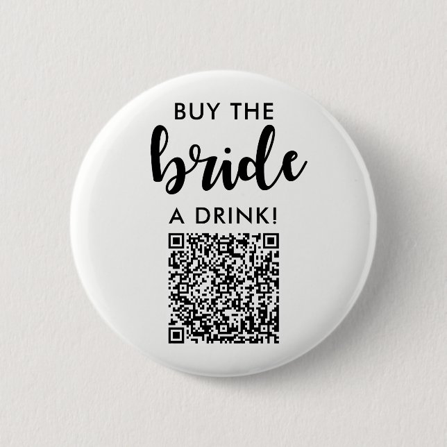 Badge Rond 5 Cm Acheter une boisson à la mariée Code QR Shower de  (Devant)