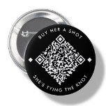 Badge Rond 5 Cm Achetez-Lui Une Capture | Bachelorette Bouton Code<br><div class="desc">Blanc minimal Achetez-lui un coup,  elle lie le noeud Personnalisé QR Code conception. Ajoutez simplement venmo,  cashapp,  url paypal</div>