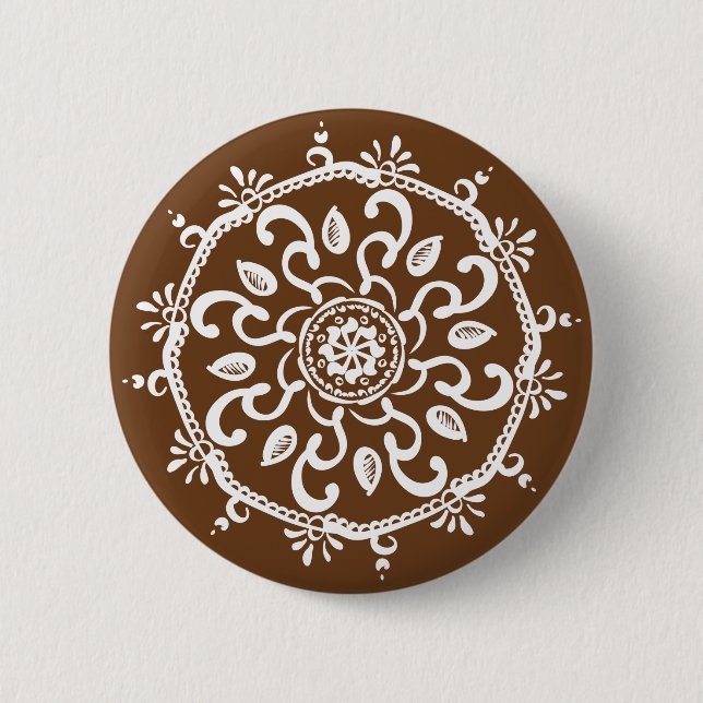 Badge Rond 5 Cm Acorn Mandala (Devant)