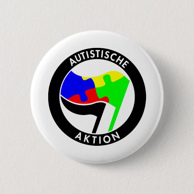 Badge Rond 5 Cm Action autiste d'Autistische Aktion (Devant)
