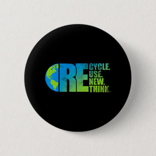 Badge Rond 5 Cm Activisme de l'environnement Recycler Réutiliser R