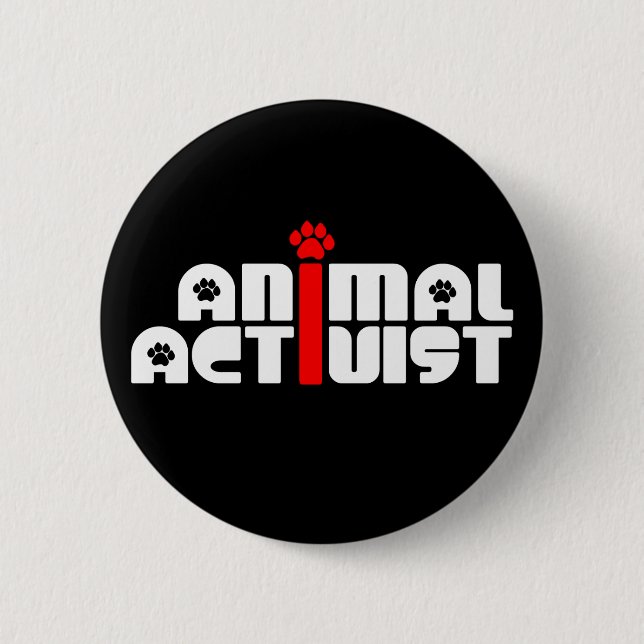 Badge Rond 5 Cm Activiste animal (Devant)
