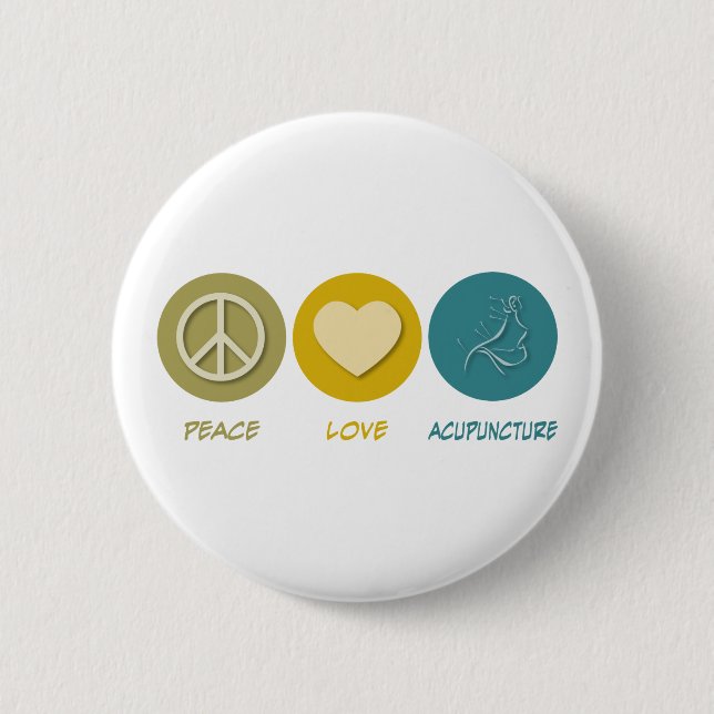 Badge Rond 5 Cm Acuponcture d'amour de paix (Devant)