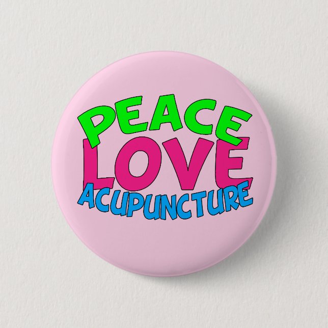 Badge Rond 5 Cm Acupuncture d'amour pour la paix (Devant)