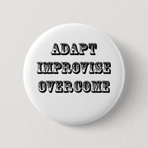 Badge Rond 5 Cm Adapter-Improviser-Surmontez