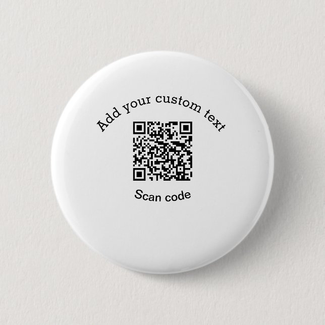 Badge Rond 5 Cm Add your custom text scan QR code business  (Devant)
