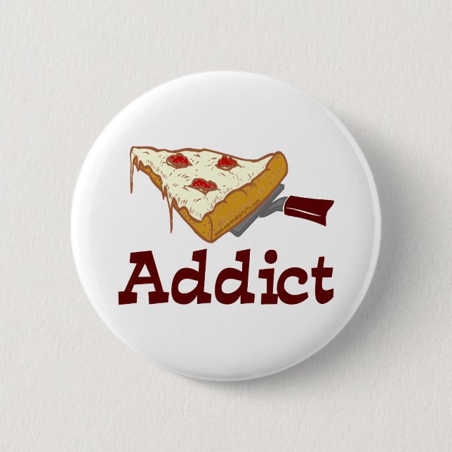 Badge Rond 5 Cm Addict à la pizza (Devant)