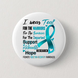 Badge Rond 5 Cm Addiction Recovery Awareness Month Ribbon
