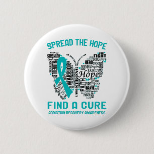 Badge Rond 5 Cm Addiction Recovery Awareness Month Ribbon