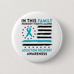 Badge Rond 5 Cm Addiction Recovery Awareness Month Ribbon