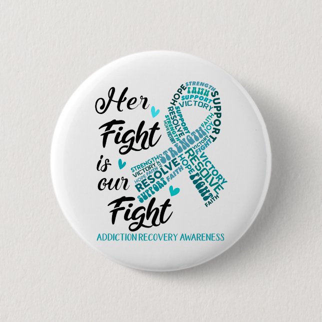 Badge Rond 5 Cm Addiction Recovery Awareness Month Ribbon (Devant)